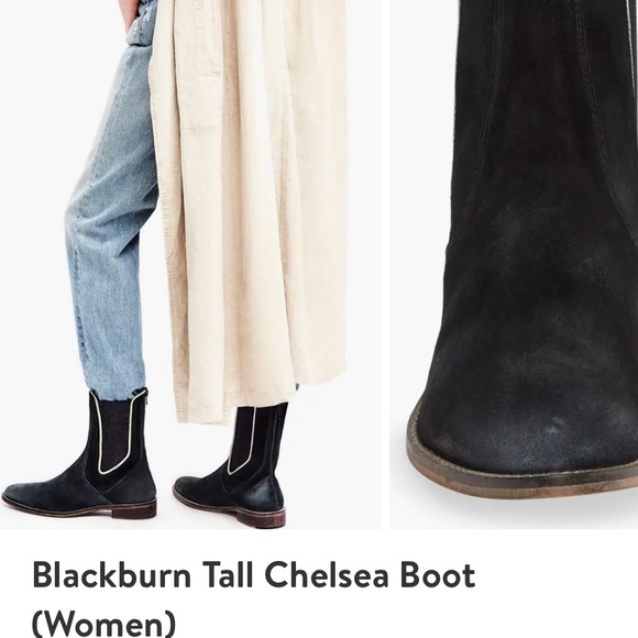 Free People Blackburn Chelsea Boot Black Size 39 Genuine Suede - Picture 4 of 4